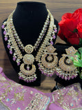 Lavender Kundan Necklace Set with Earrings | Handcrafted Bridal Jewelry – The Ritzi Collections