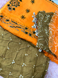 Unstitched Suit Material- 467  Khakhi