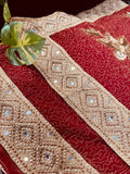 Maroon Georgette Saree adorned with Sequin Splendor