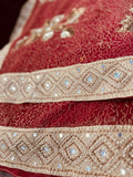 Maroon Georgette Saree adorned with Sequin Splendor