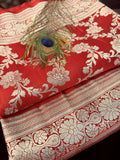 Majestic Red Banarasi Silk Saree