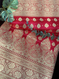 Majestic Hot Pink Banarasi Silk Saree