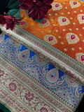 Majestic Orange Banarasi Silk Saree