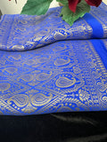 Blue Banarasi Silk Saree