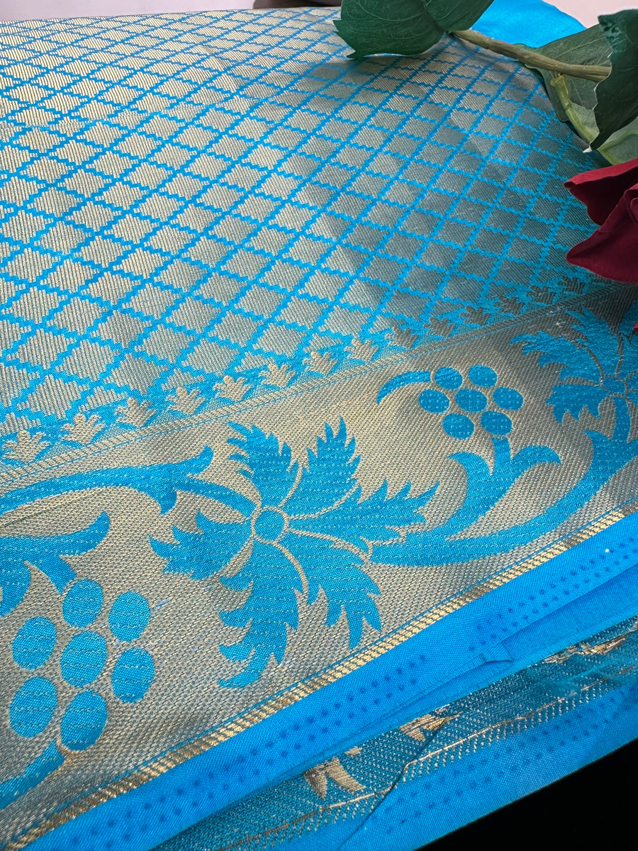 Blue Banarasi Silk Saree