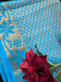 Blue Banarasi Silk Saree