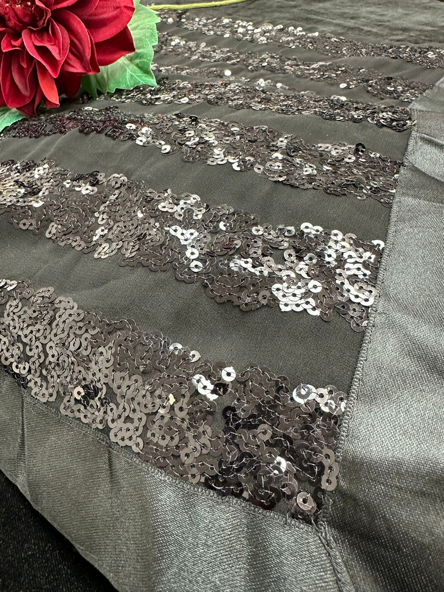 Black Georgette Saree with sequin work