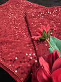 Maroon Georgette Saree with sequin work