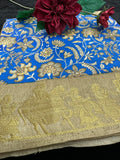 Blue Silk Printed Saree