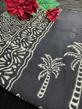 Black  Printed Cotton Saree