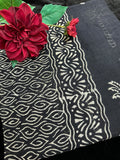 Black  Printed Cotton Saree