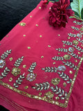 Maroon Saree with heavy Bead Work