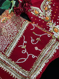 Maroon Georgette Saree with heavy sequin embroidery