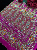 Hot Pink Saree with Beadwork