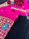Fushia Saree with Bead Work