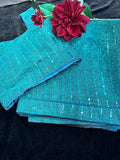 Teal Saree with Stitched Blouse