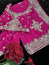 Magenta Pink georgette Saree with heavy Embroidery and Stitched Blouse