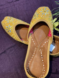 Handcrafted Yellow Beaded Embroidered Juttis | Luxury Ethnic & Bridal Footwear