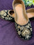 Black & Gold Embroidered Punjabi Jutti – Handcrafted Velvet Ethnic Footwear with Zari & Beaded Detailing for Weddings & Festive Wear