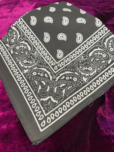 100% Cotton Bandana – Classic Paisley Print Handkerchief for Head Wrap, Face Cover & Fashion Accessory