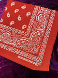 100% Cotton Bandana – Classic Paisley Print Handkerchief for Head Wrap, Face Cover & Fashion Accessory