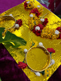 Handcrafted Floral Bridal Jewelry Set | Haldi & Mehendi Wedding Accessories | Artificial Flower Jewelry Style 4