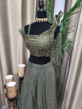 Partywear Lehenga in Olive Color