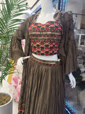Party wear Lehenga in Brown Color