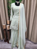 Party wear Lehenga in Light Green Color