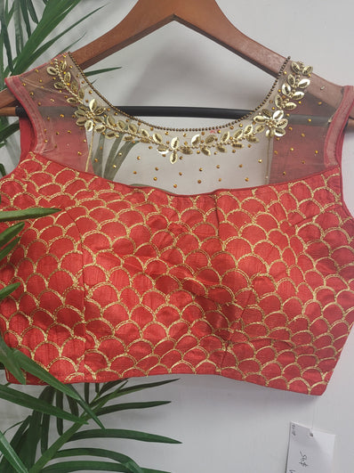 Party wear Blouse in Red Color --PBL5