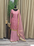 Semiformal Sharara suit in Rosy Brown Color --SSH26