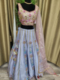 Party wear Lehenga in Pink-Purple  Color