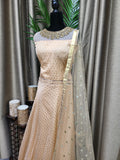 Party wear Anarkali Suit in Tan Color