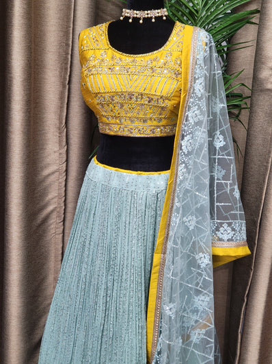 Party wear Lehenga in Light Blue Color