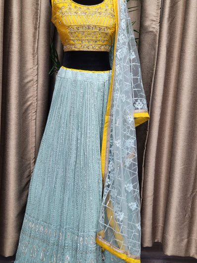 Party wear Lehenga in Light Blue Color