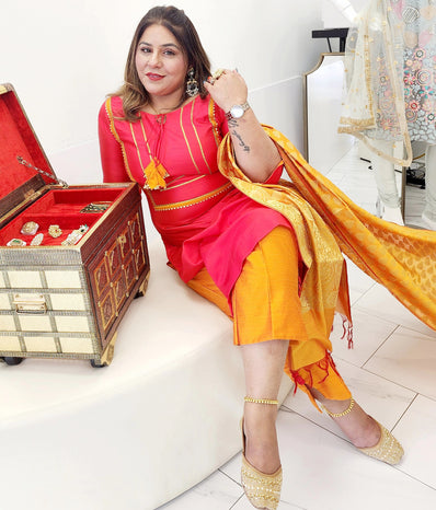 Raw Silk Suit with Banarsi Dupatta