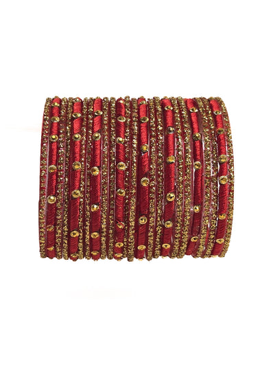 Red Silk Thread Glass Bangles Set | Indian Matti Gajulu | Seemantham Wedding bangles | Classical Dance Jewelry