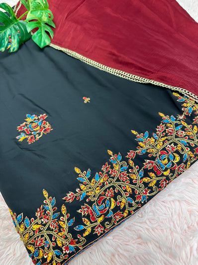 Unstitched Suit Material- 109 Black