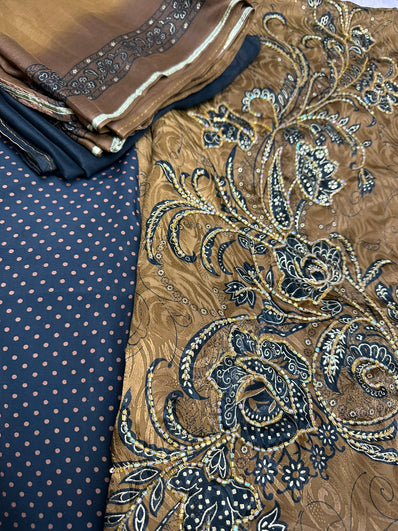 Unstitched Suit Material- 110 Black