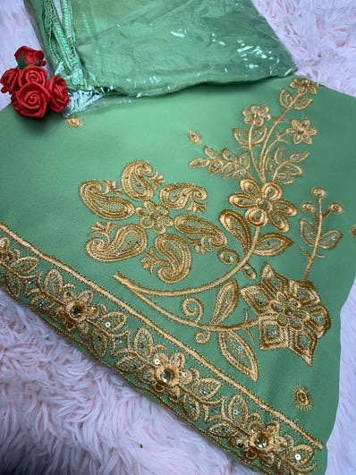 Unstitched Suit Material- 113 Green