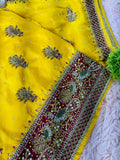 Unstitched Suit Material- 125 Yellow