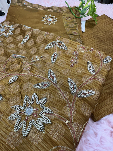 Unstitched Suit Material- 135 Gold