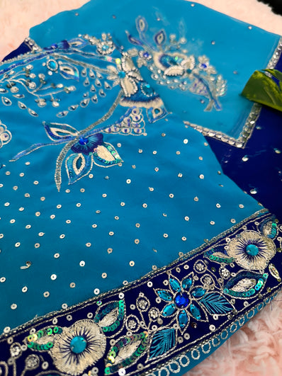 Unstitched Suit Material- 153 Firozi