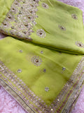 Unstitched Suit Material- 168 Neon Green