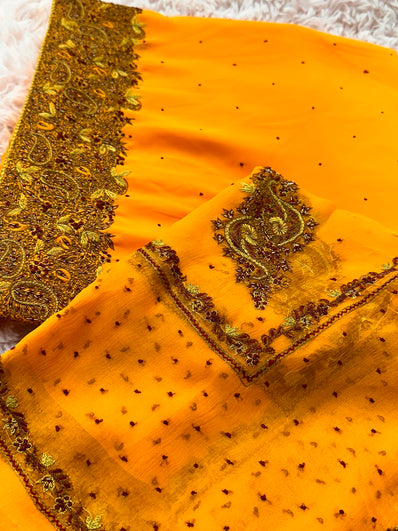 Unstitched Suit Material- 161 Neon Orange