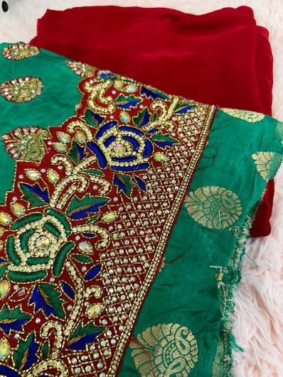 Unstitched Suit Material- 173 Green