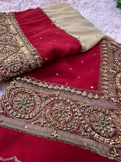 Unstitched Suit Material- 172 Beige