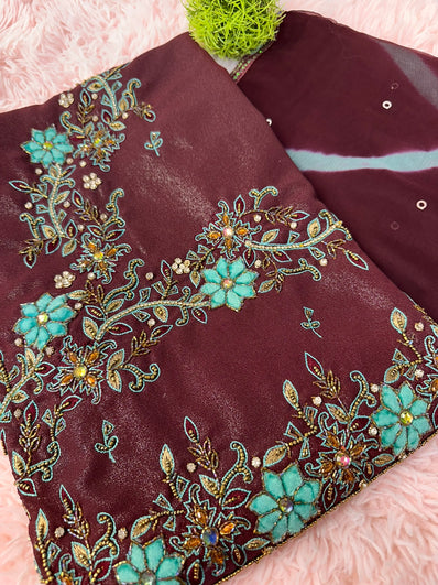 Unstitched Suit Material- 158 Maroon