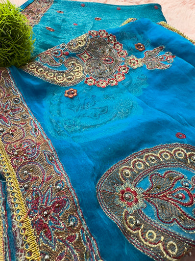 Unstitched Suit Material- 162 Light Blue