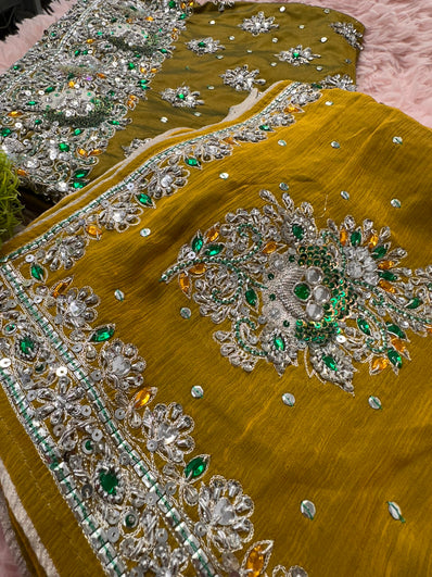 Unstitched Suit Material- 165 Green